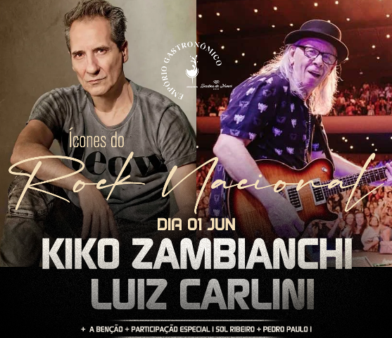 Kiko Zambianchi e Luiz Carlini juntos no palco em Jaú neste sábado