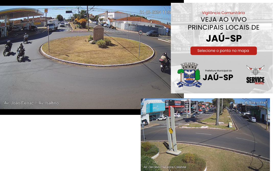 Já é possível ver pela internet alguns locais de Jaú com câmeras de monitoramento