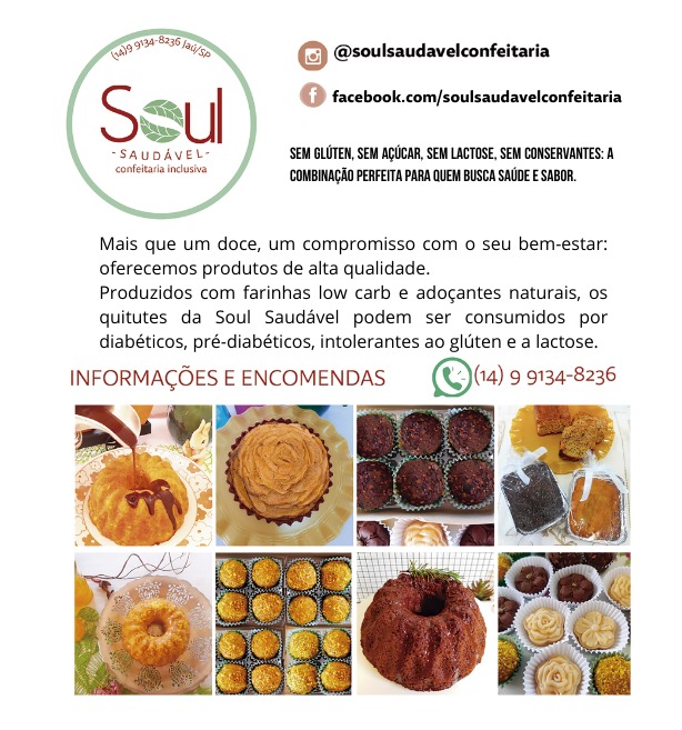 Soul Saudável chega a Jaú com opções low carb: vida mais saudável sem abrir mão de doces e bolos