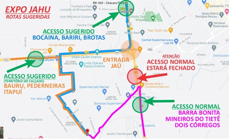 Interdição e rotas alternativas para a Expojahu: acesso da rodovia para bairro sofre mudança