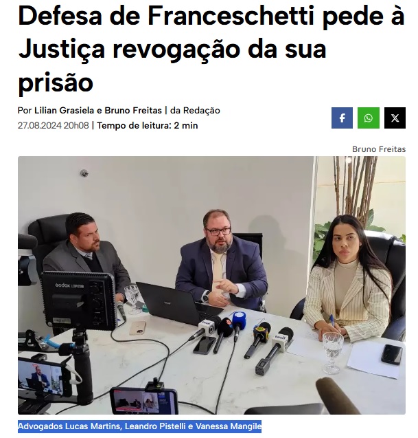 CASO CLÁUDIA: JC cobre coletiva da defesa do presidente da Apae. Suspeito de matar funcionária nega o crime