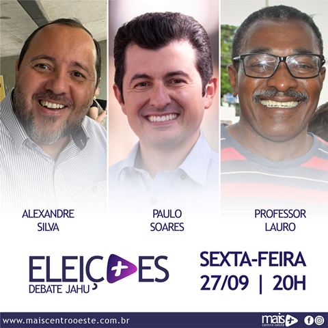 Alexandre Silva, Lauro Pacheco e Paulo Soares no debate entre os candidatos a prefeito de Jaú. ACOMPANHE