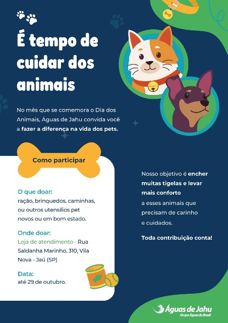 É tempo de cuidar dos animais: doe ração, brinquedos, caminhas…