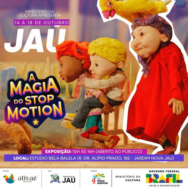 Jaú recebe exposição interativa “A Magia do Stop Motion” de 14 a 18: atividades lúdicas gratuitas