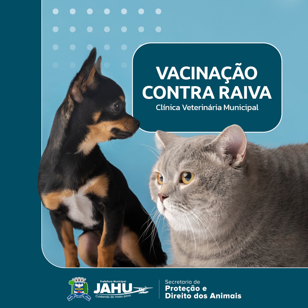 VACINAÇÃO CONTRA RAIVA NA CLÍNICA MUNICIPAL E NO JD PADRE SANI ATÉ QUARTA-FEIRA