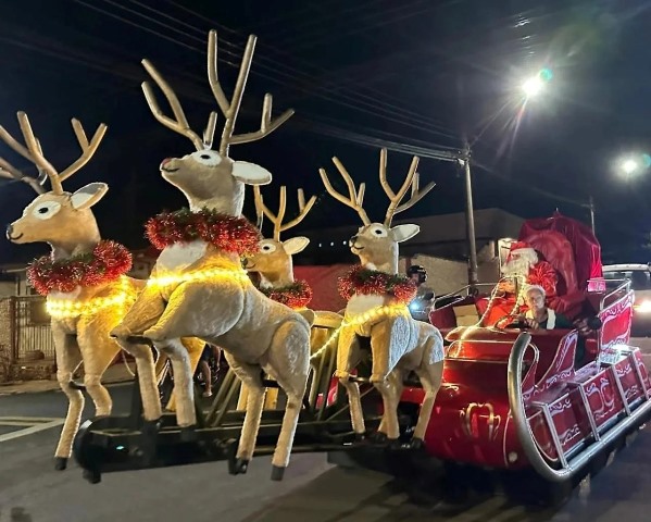 POTUNDUVA: TRENÓ DO PAPAI NOEL, ÔNIBUS ILUMINADO E BRINQUEDOS NA PRAÇA NESTA SEXTA