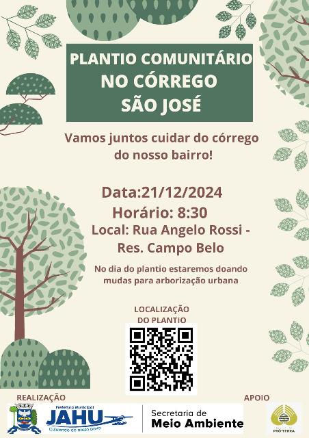 ONG PRÓ-TERRA VAI PLANTAR ÁRVORES PARA PROTEGER O CÓRREGO SÃO JOSÉ NO JD. CAMPO BELO