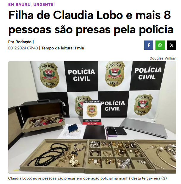 Polícia Civil prende nove pessoas em desdobramento do caso Claudia Lobo e desvios milionários na APAE Bauru