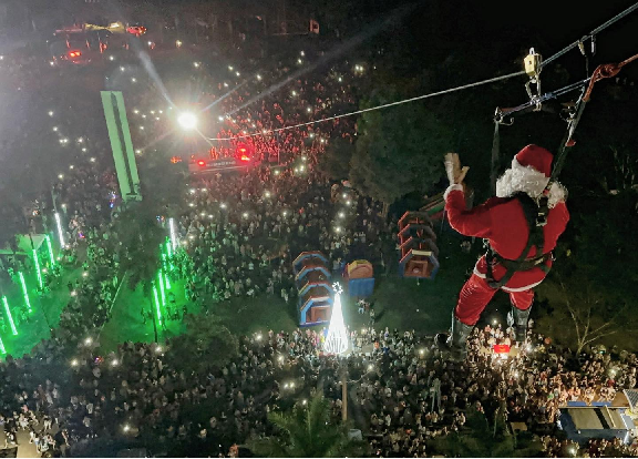 Descida do Papai Noel de tirolesa será neste domingo; Parque do Rio Jahu está sendo preparado