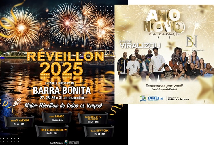 Réveillon 2025: Barra Bonita e Jaú preparam festas para encantar a região