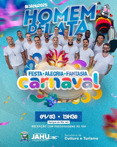 Carnaval em Jaú com quatro noites de folia e diversas atrações: Fly By Night e Homem de Lata estão na programação. Confira