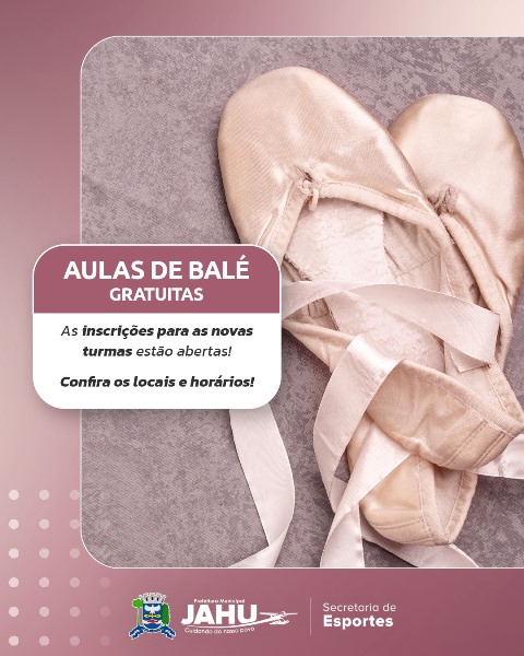 Aula de graça de balé no Balneário Aristides Coló e na Casa Cebes no Jardim Paraty