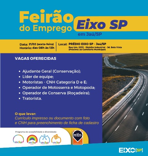 Jaú recebe Feirão de Emprego da Eixo SP nesta sexta: vários cargos disponíveis