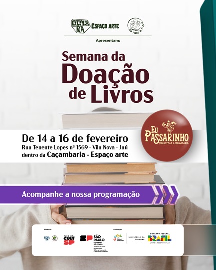 Caçambaria Espaço Arte promove Semana da Doação de Livros