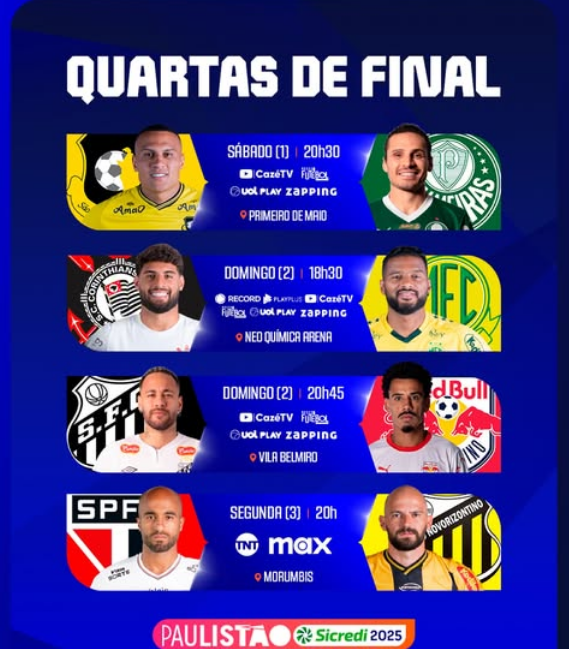 São Bernardo e Palmeiras abrem as quartas; confira as datas e horários dos jogos decisivos