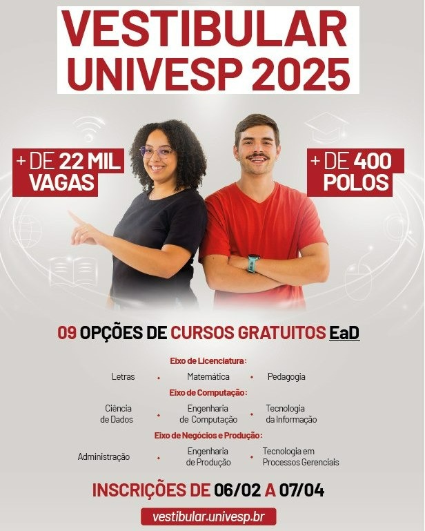 INSCRIÇÕES PARA O VESTIBULAR DA UNIVESP SEGUEM ABERTAS