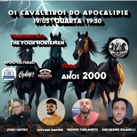 ‘Os 4 Cavaleiros do Apocalipse’ apresentam um olhar sobre os anos 2000: ao vivo, nesta quarta, sob comando do filósofo João Castro
