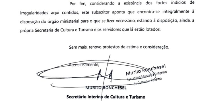 HORA H PUBLICA DENÚNCIA SOBRE IRREGULARIDADES NO US0 DE RECURSOS NA SECRETARIA DE CULTURA DE JAHU