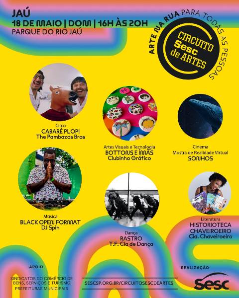 Circuito Sesc de Artes movimenta o Parque do Rio Jaú neste domingo com programação cultural gratuita