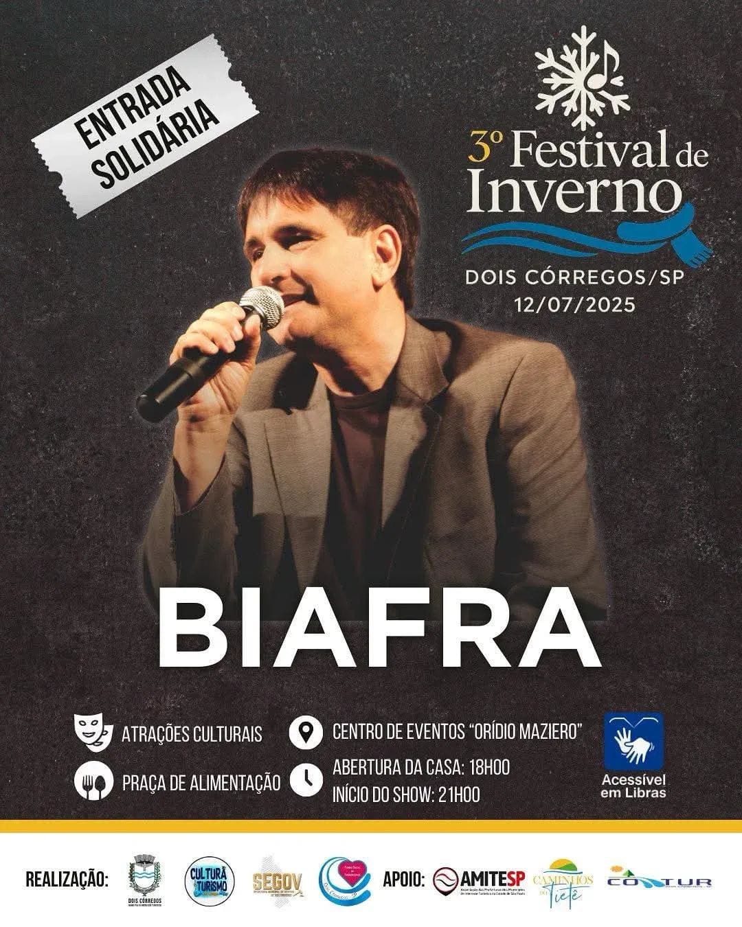 Show com Biafra em Dois Córregos terá ingresso solidário: um cobertor, um ingresso