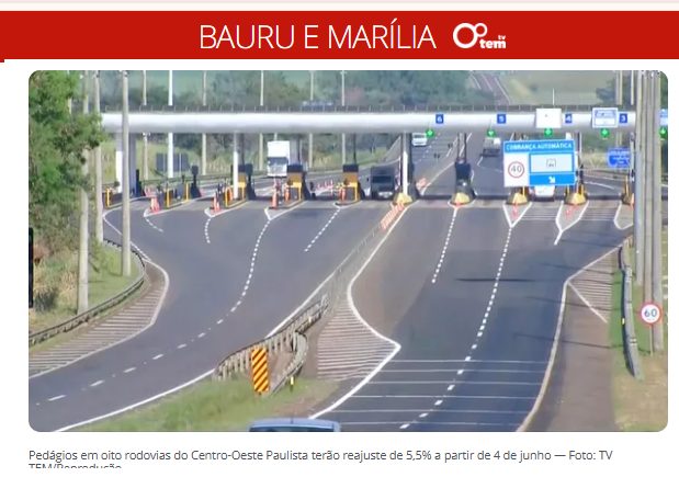 Reajuste no pedágio: tarifa de até R$ 14,00 em rodovia perto de Jaú a partir de 4 de junho: veja valores com reajuste de 5,5%