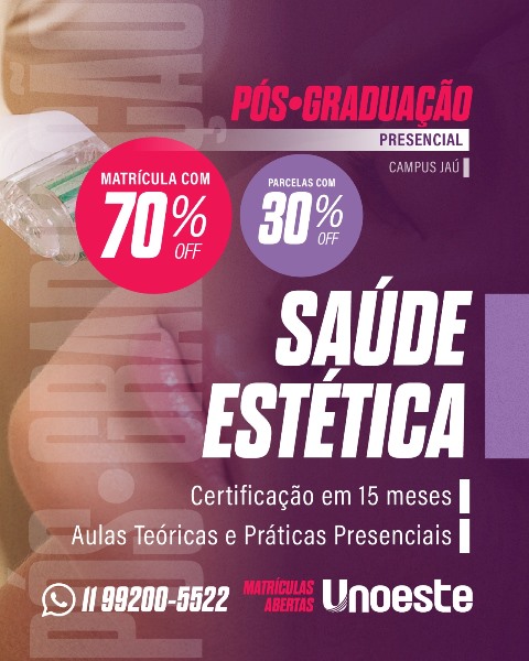 UNOESTE JAÚ OFERECE DUAS PÓS-GRADUAÇÕES PARA PROFISSIONAIS DA SAÚDE 