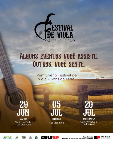 Bariri, Brotas e Torrinha recebem Festival de Viola “Sons da Terra”