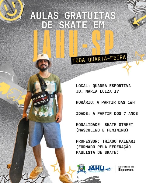 Skate nas férias! Inscrições abertas para aulas gratuitas. Veja todas as opções das escolinhas esportivas em vários bairros