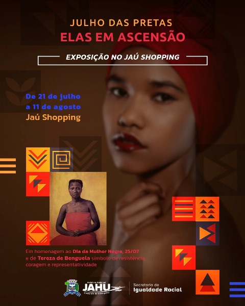 “Julho das Pretas”: Exposição no Jaú Shopping celebra a força e a beleza da mulher negra