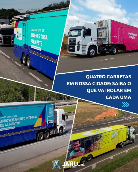 Quatro carretas oferecem serviços gratuitos em Jaú nas áreas de saúde, capacitação e bem-estar
