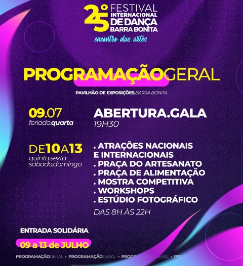 BARRA BONITA RECEBE O FESTIVAL INTERNACIONAL DE DANÇA ATÉ DOMINGO