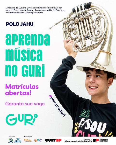 Guri está com inscrições abertas e oferece cursos gratuitos de música para todas as idades