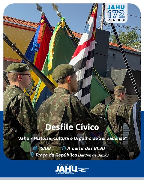 JAHU CELEBRA 172 ANOS COM DESFILE CÍVICO, MISSA SOLENE E PROGRAMAÇÃO NA EXPOJAHU