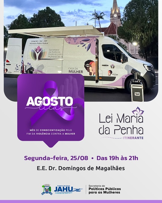 Lei Maria da Penha Itinerante leva atendimento e orientações à Escola Magalhães nesta segunda-feira