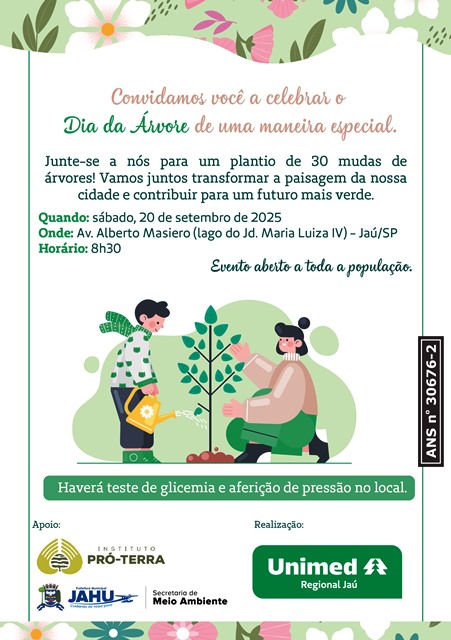 Dia da Árvore e chegada da Primavera: Jaú terá plantio de mudas neste sábado