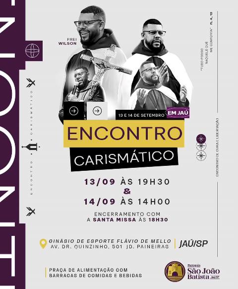 Frei Wilson conduz Encontro Carismático em Jaú com momentos de cura, libertação e renovação da fé