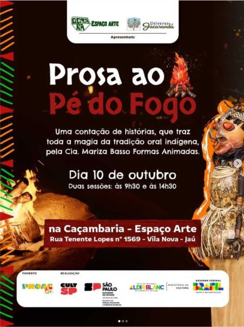 Caçambaria recebe espetáculo indígena “Prosa ao Pé do Fogo” dentro do Universo Jacarandá