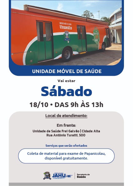 Unidade Móvel realiza coleta gratuita do exame Papanicolau no Frei Galvão neste sábado (18)