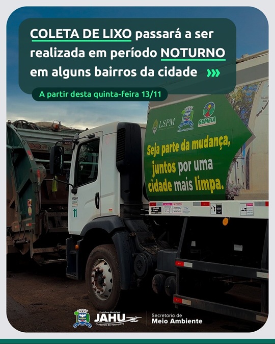 Prefeitura de Jahu muda estratégia e adota coleta noturna de lixo em parte da cidade após mais de um ano de reclamações