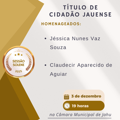 Câmara de Jahu entrega Título de Cidadão Jauense a empresária e ex-jogador de futebol no dia 3 de dezembro