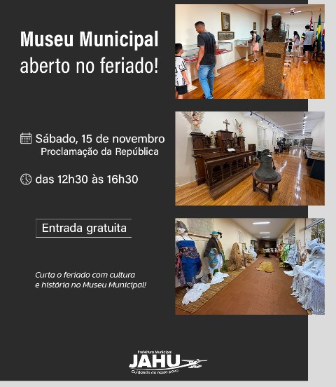 Museu Municipal abre no feriado e reforça necessidade de funcionamento regular em datas de maior visitação