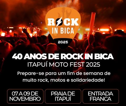 Rock in Bica 2025 celebra 40 anos de história com três dias de música, motos e solidariedade em Itapuí