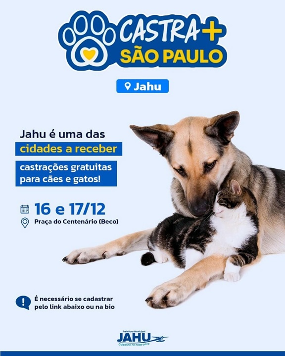 Mutirão de Castração chega a Jaú dias 16 e 17 com cirurgias gratuitas para cães e gatos