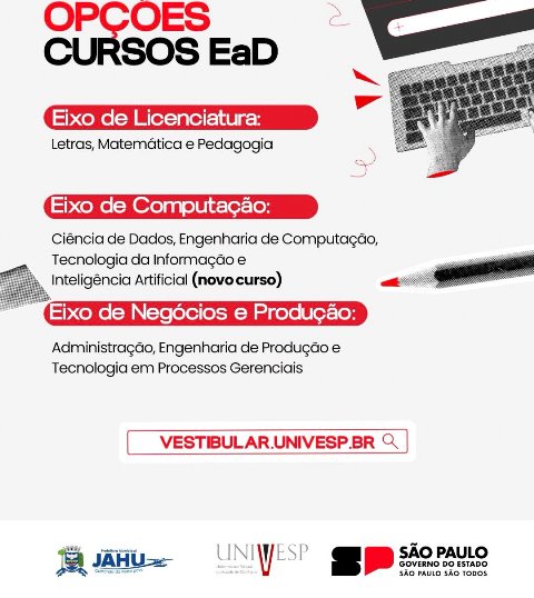 UNIVESP abre inscrições para o Vestibular 2026 com 108 vagas gratuitas no polo de Jahu
