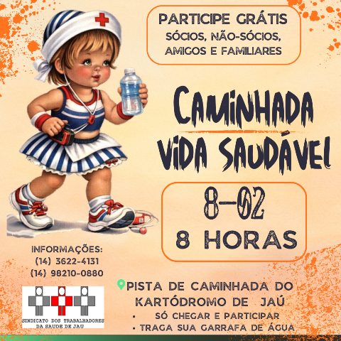 SindsaúdeJaú promove caminhada neste domingo como incentivo à saúde e à prática esportiva