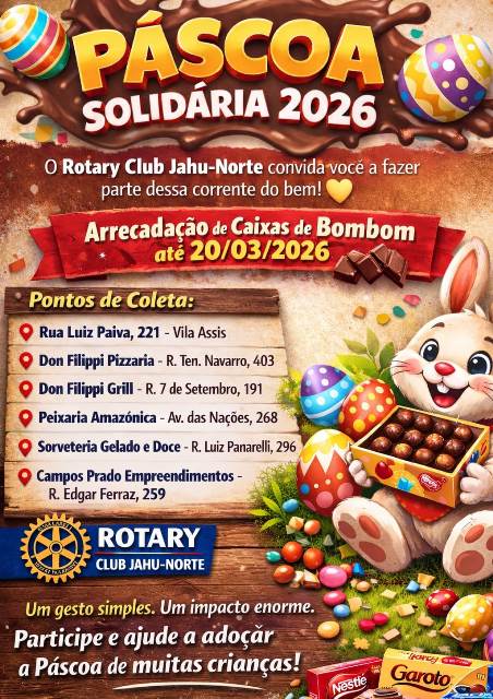 Páscoa Solidária 2026 recebe doações de bombons para crianças atendidas por entidades de Jaú