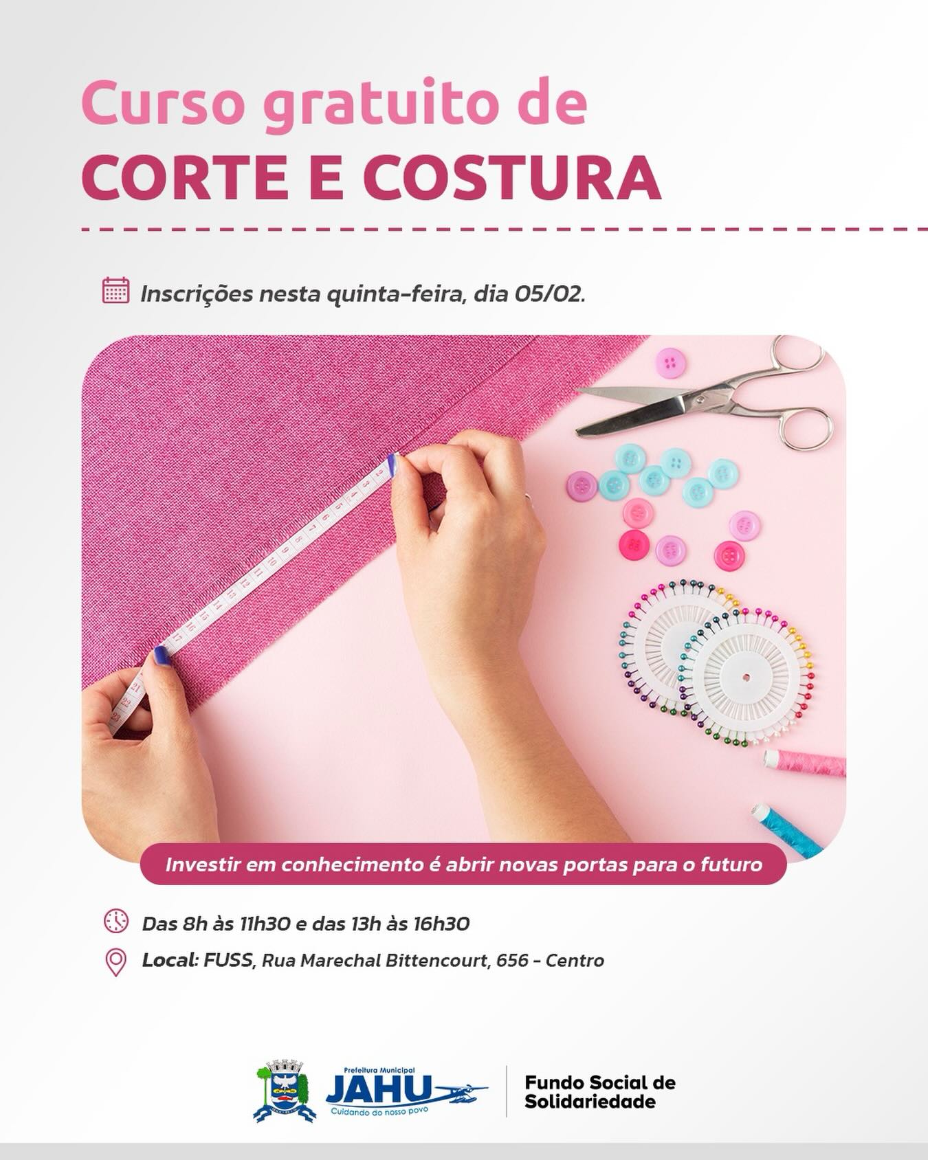 Curso gratuito de costura abre inscrições nesta quinta-feira em Jaú