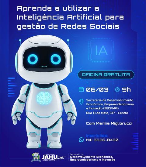 Oficina gratuita em Jaú ensina como usar Inteligência Artificial na gestão de redes sociais