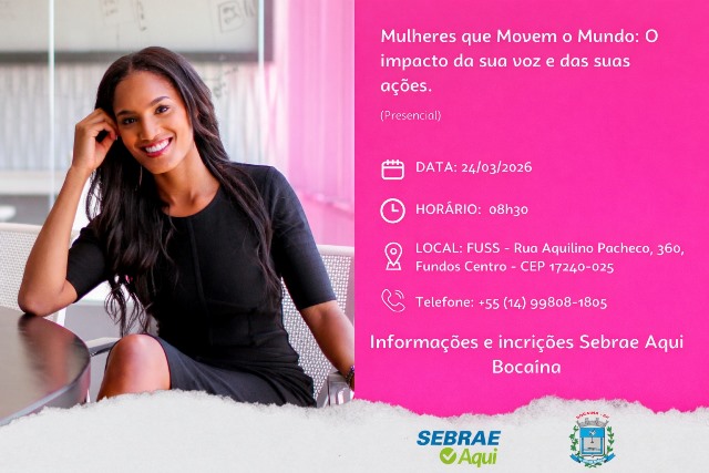 Bocaina recebe palestra para destacar o poder da voz feminina nos negócios promovida pelo Sebrae-SP