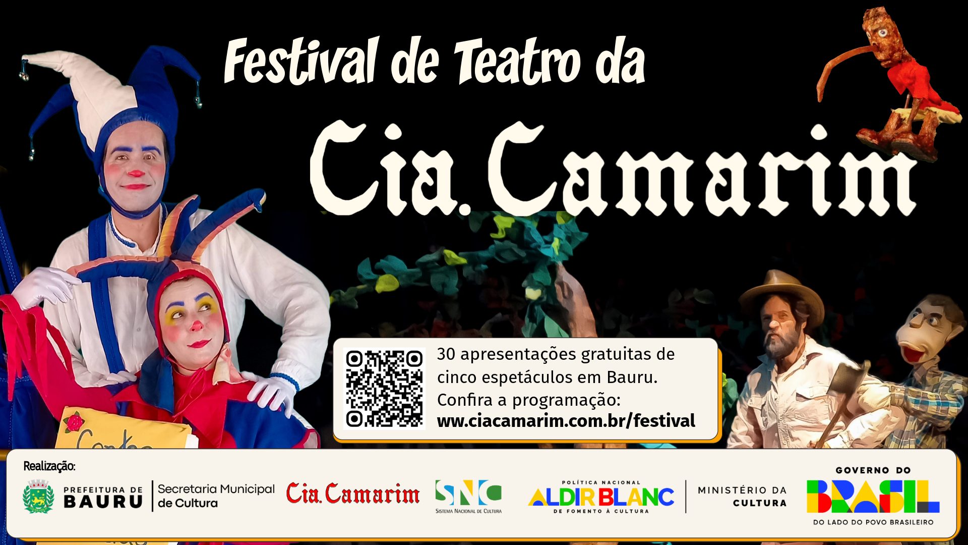 Cia. Camarim celebra 20 anos dedicados à cultura para crianças com Festival de Teatro gratuito